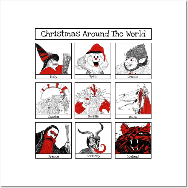 Christmas Characters Around The World Illustrations Wall Art by H. R. Sinclair